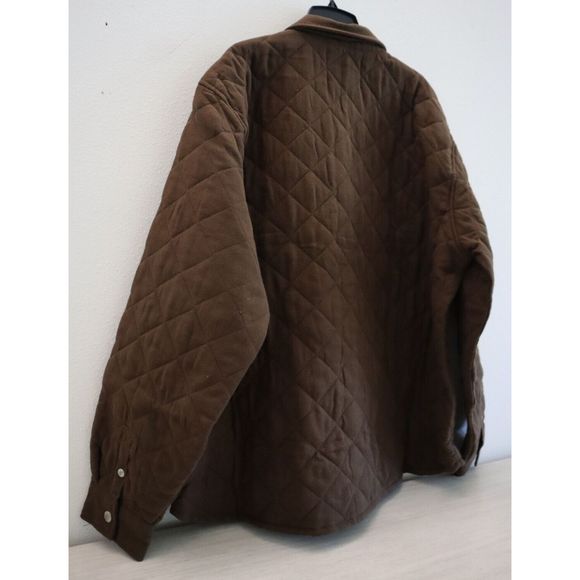 BDG Urban Outfitters OB1340933 Men's Sz XL Brown Quilted Lined Shirt Jacket - Picture 9 of 16